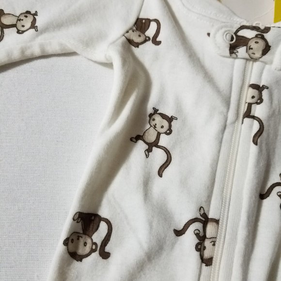 Gymboree Mischievous Monkey up to 7 lbs. Footed Sleeper NWT - Picture 3 of 3